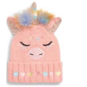 Under One Sky Unicorn Beanie Pink